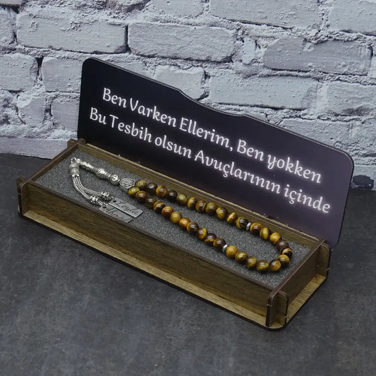 Personalisierte Naturstein Tesbih Mit Box