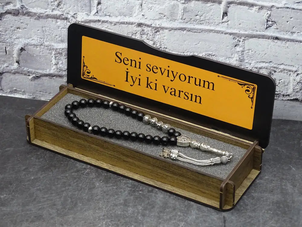 Personalisierte Naturstein Tesbih Mit Box