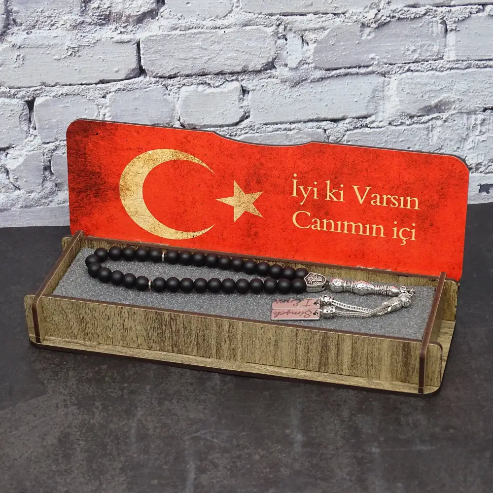 Personalisierte Tesbih Mit Box AY Yildiz Türkiye