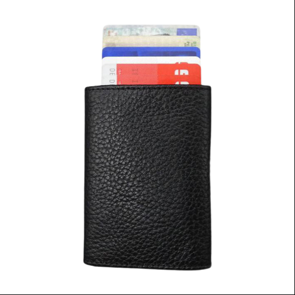 Wallet Echt Leder Geldbörse mit Kartenauswurf-Mechanismus mit Foto Logo