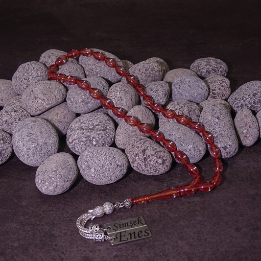 Kehribar Tesbih / Sikma Gebetskette Namen Gravur mit Box